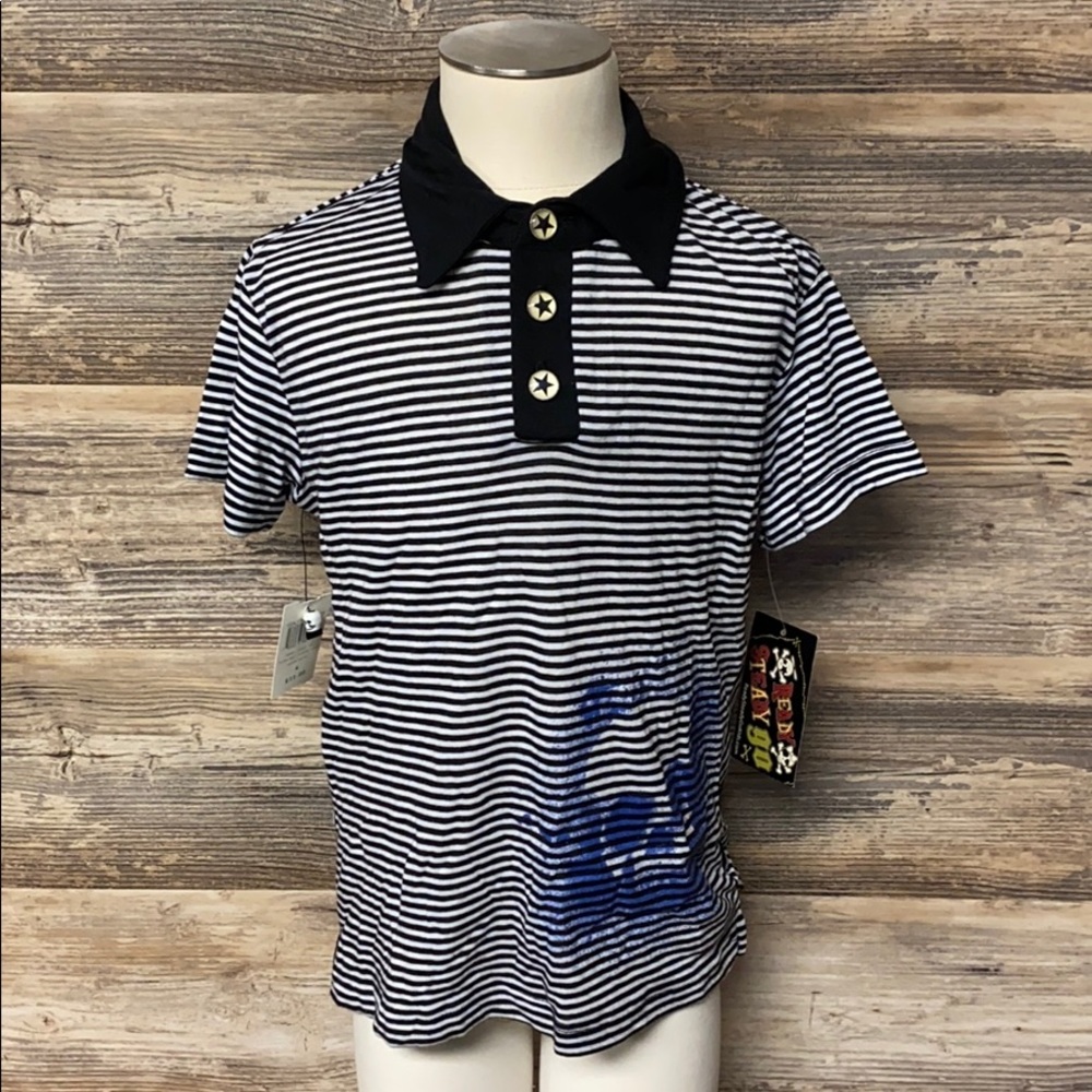 Ready Steady Go Rock N' Roll Striped Polo NWT
